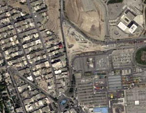 تصویر منطقه تونل رسالت پیش از احداث تونل- عکس از گوگل ارث